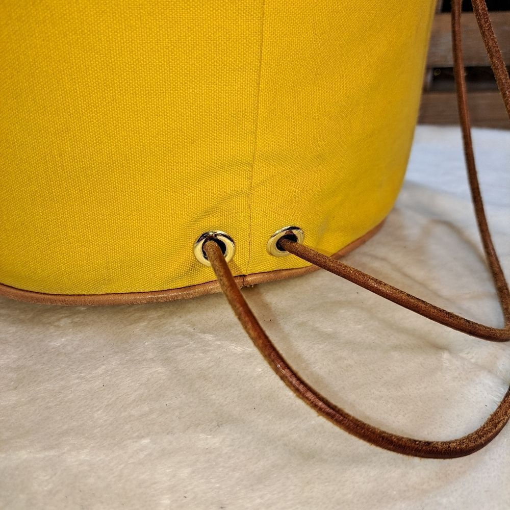 HERMÈS Polochon Yellow Canvas Backpack Bag LARGE PRISTINE CONDITION - Picture 8 of 17